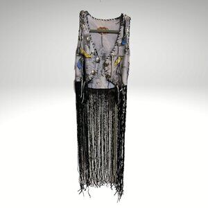 One of a kind Custom Montana Dreamwear Vest with long hand twisted fringe